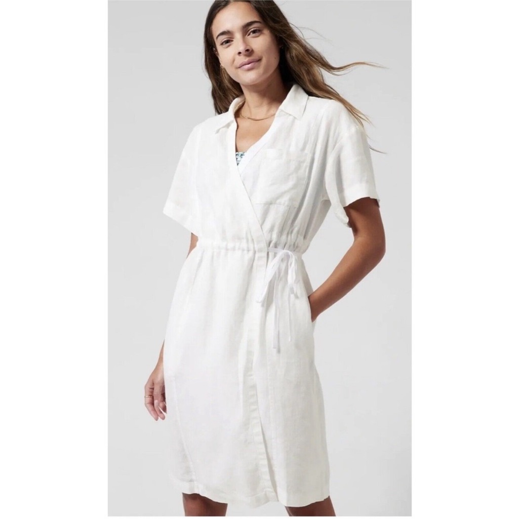 Nwt Athleta Playa Wrap Dress White 2